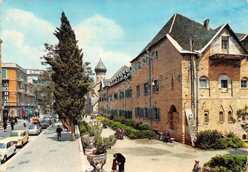 Cartolina Bari Corso Sicilia Chiesa Russa animata auto 1964