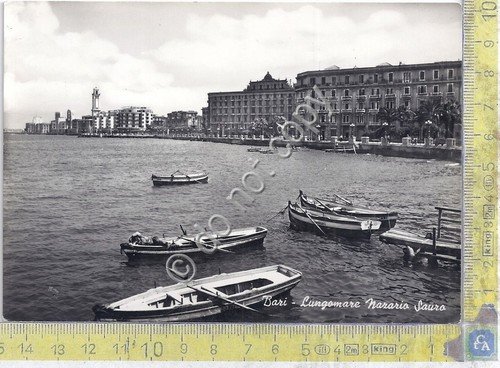 Cartolina Bari Lungomare N. Sauro Barche 1955 | Immagine principale