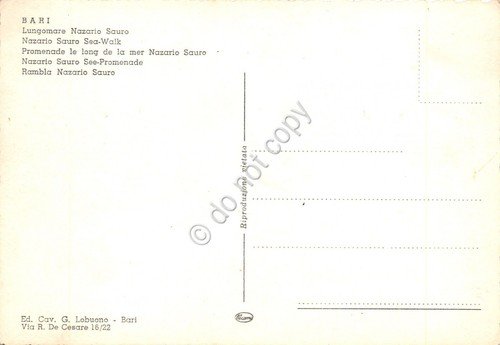 Cartolina Bari Lungomare Sauro | Immagine Gallery 2