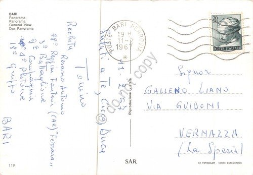 Cartolina Bari panorama 1967 | Immagine Gallery 2