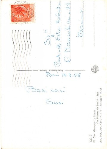 Cartolina Bari Panorama aereo - 1956