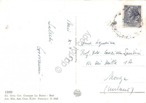 Cartolina Bari Panorama aereo 1967