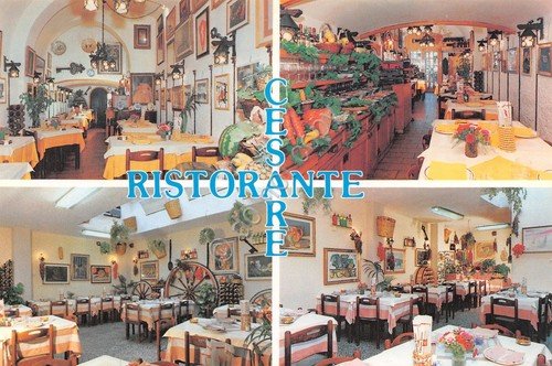 Cartolina Bari Ristorante Cesare vedute varie interno anni '80