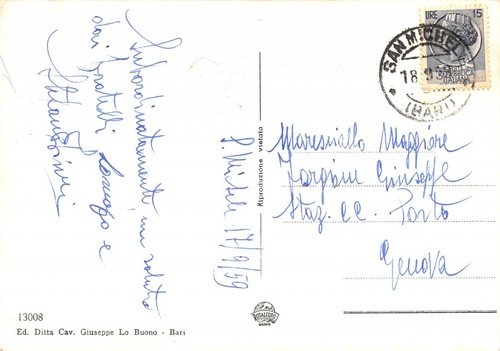 Cartolina Bari Via Vittorio Veneto Notturno 1959 | Immagine Gallery 2