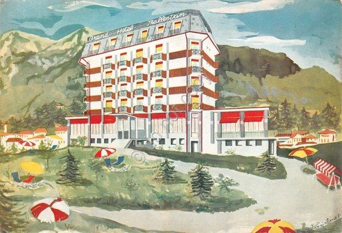 Cartolina Barzio Grand Hotel Ballestrin illustrata | Immagine principale