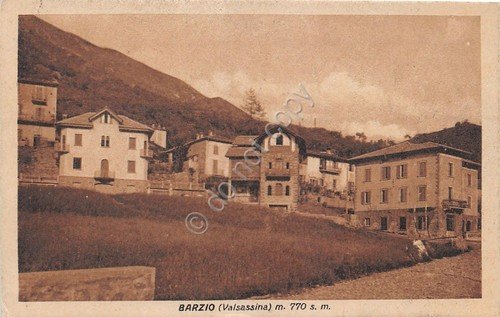 Cartolina Barzio Panorama anni '30 (Lecco)