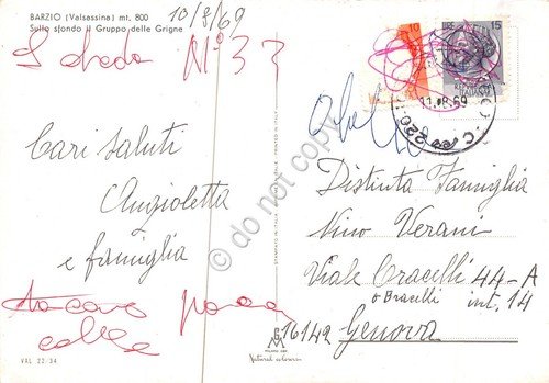 Cartolina Barzio panorama con Gruppo Grigne 1969 | Immagine Gallery 2