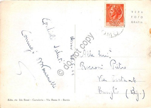 Cartolina Barzio Panorama con seggiovia 1955 (Sondrio)