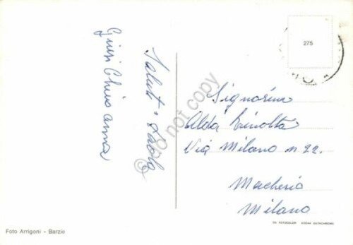 Cartolina Barzio vedute e Albergo Cristallo (Lecco)