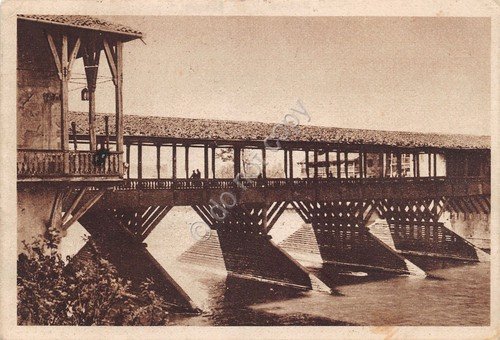 Cartolina Bassano Ponte Vecchio con spartito canzone | Immagine principale