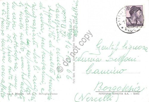 Cartolina Battaglia Terme INPS Facciata1966
