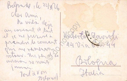Cartolina Belgrade Rue du Roi Milan 1926