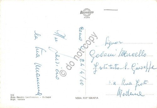 Cartolina Bellagio vedutine 1960