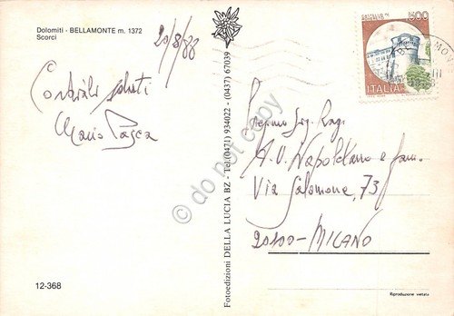 Cartolina Bellamonte Vedute 1988 (Trento) | Immagine Gallery 2