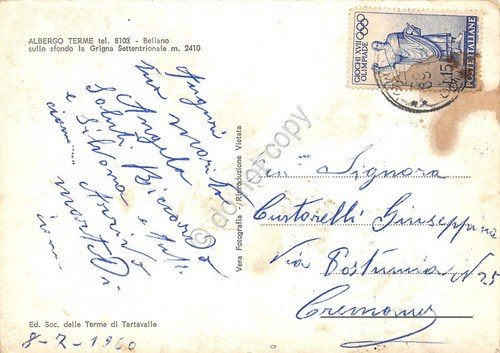 Cartolina Bellano Albergo Terme 1960 grinza | Immagine Gallery 2