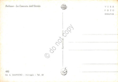 Cartolina Bellano Lago di Como la cascata dell'Orrido anni '50