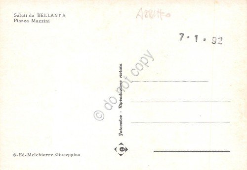 Cartolina Bellante Piazza Mazzini