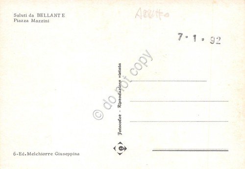 Cartolina Bellante Piazza Mazzini
