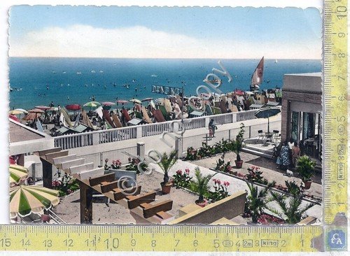Cartolina Bellaria la spiaggia 1957 (Forl“) | Immagine principale