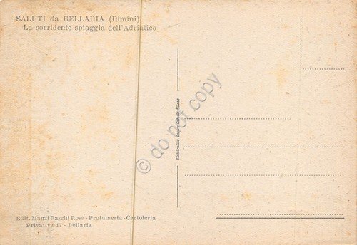 Cartolina Bellaria Via Giorgetti animata Tabacchi Trattoria Giardinetto