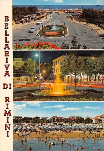 Cartolina Bellariva di Rimini vedute varie anni '80