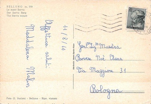 Cartolina Belluno Panorama 1966 | Immagine Gallery 2