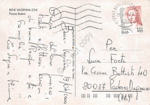 Cartolina Bene Vagienna Piazza Botero 2000 | Immagine Gallery 2