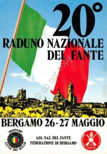 Cartolina Bergamo 20° Raduno Nazionale del Fante 1990 | Immagine principale