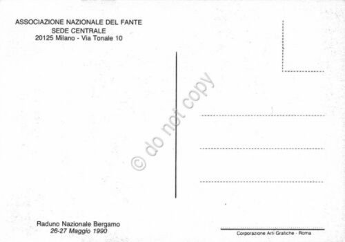 Cartolina Bergamo 20° Raduno Nazionale del Fante 1990 | Immagine Gallery 2