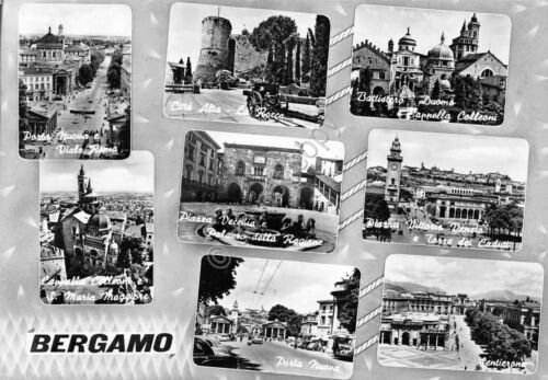 Cartolina Bergamo 8 vedute 1958