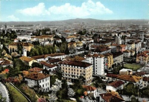 Cartolina Bergamo panorama della città bassa