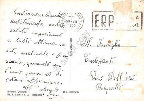 Cartolina Bergamo panorama parziale 1950 | Immagine Gallery 2