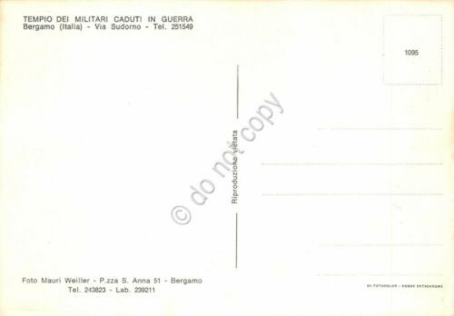 Cartolina Bergamo Tempio dei Militari caduti in Guerra Via Sudorno | Immagine Gallery 2