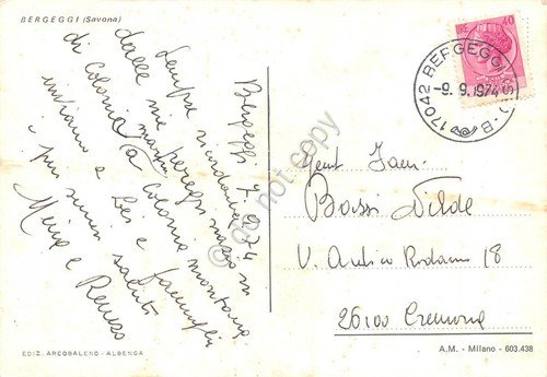 Cartolina Bergeggi Panorama 1974