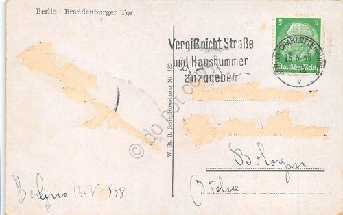 Cartolina Berlin Brandenburger Tor 1938 | Immagine Gallery 2