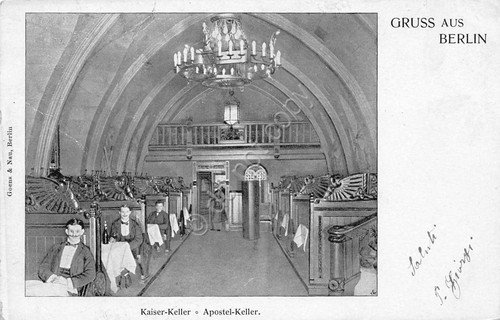 Cartolina Berlin Gruss aus Kaiser Keller Apostel Keller 1900 circa | Immagine principale