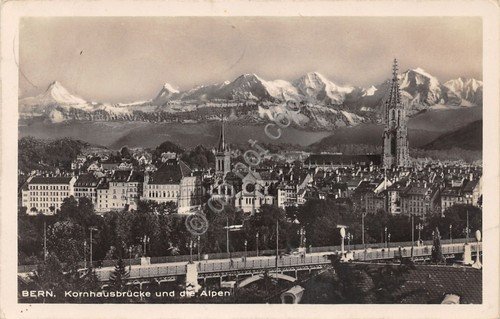 Cartolina Bern Kornhausbrucke und die Alpen1936 | Immagine principale