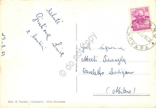 Cartolina Berzonno Lago d'Orta Panorama 1963