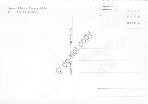 Cartolina Bettegno Chiesa Parrocchiale Interno (Brescia)