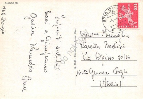 Cartolina Biasca vedute varie 1963