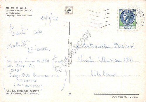 Cartolina Bibione 5 vedute (Venezia)