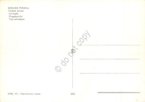 Cartolina Bibione Pineda panorama aereo con spiaggia e case anni …