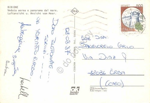 Cartolina Bibione spiaggia alberghi 1987 | Immagine Gallery 2