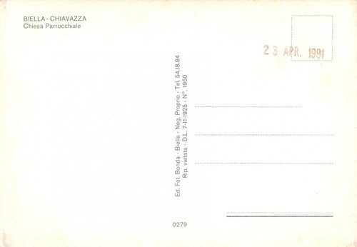 Cartolina Biella Chiavazza Chiesa Parrocchiale