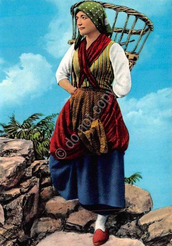 Cartolina Biella Costume tradizionale Femminile La Valligiana colorata | Immagine Gallery 1
