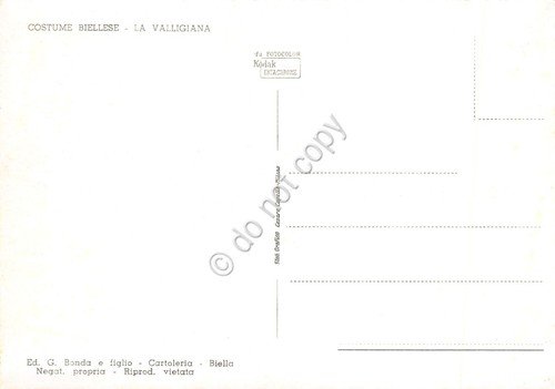 Cartolina Biella Costume tradizionale Femminile La Valligiana colorata | Immagine Gallery 2