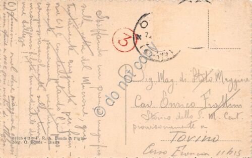 Cartolina Biella Oropa Croce sulla Vetta del Mucrone anni '30