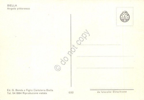 Cartolina Biella panorama parziale ponte