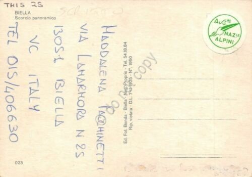 Cartolina Biella panorama sticker Associazione Nazionale Alpini | Immagine Gallery 2