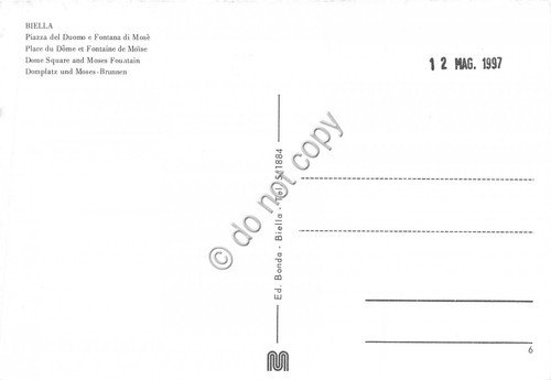 Cartolina Biella Piazza del Duomo Fontana di Mosè | Immagine Gallery 2